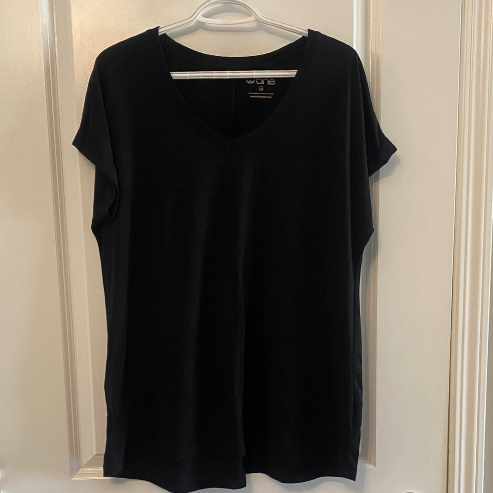 Warehouse Black Short Sleeve V-Neck Tee